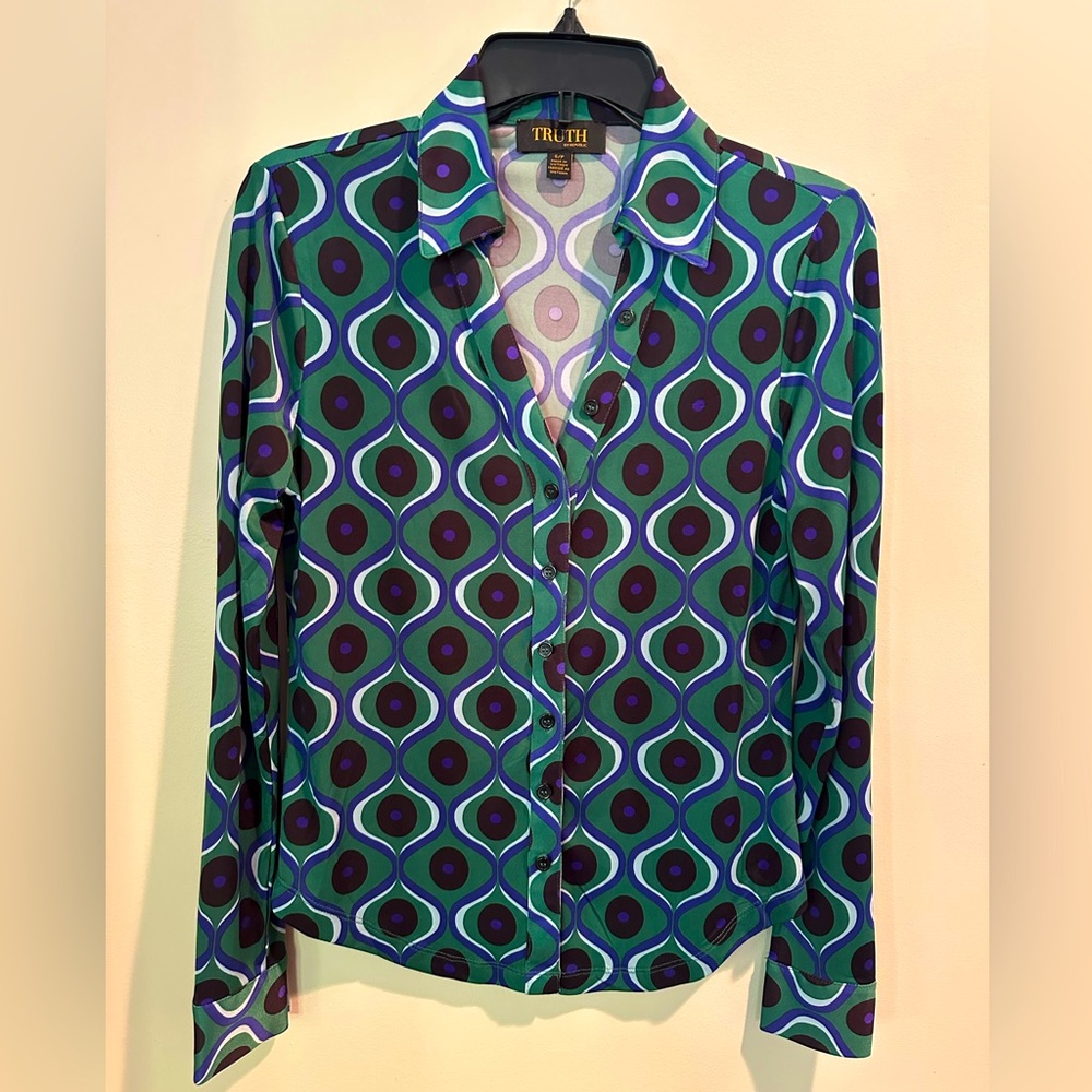 Truth by Republic Women’s Stretch Satin Blouse Size Small